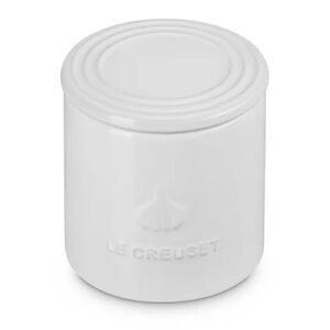 NEW in Box Le Creuset White Ceramic Storage Jar Signature Garlic Keeper